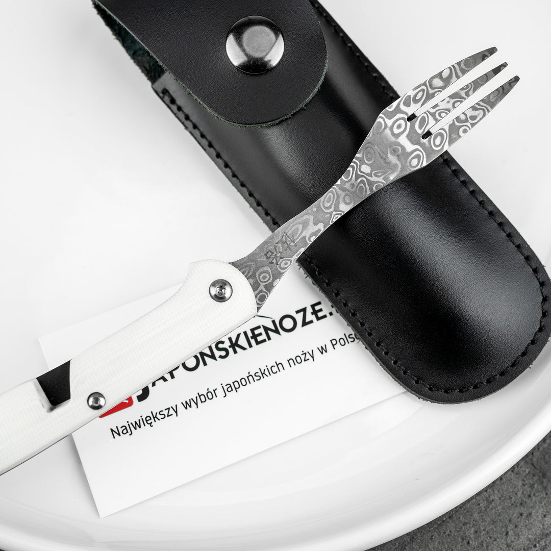 Folding Fork Takeshi Saji Black Damascus Micarta SG2