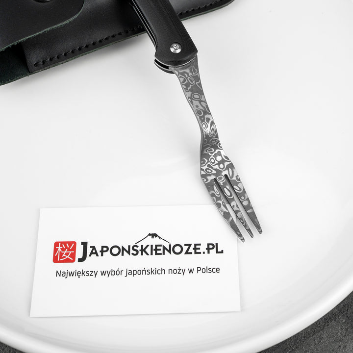 Folding Fork Takeshi Saji Black Damascus Micarta SG2