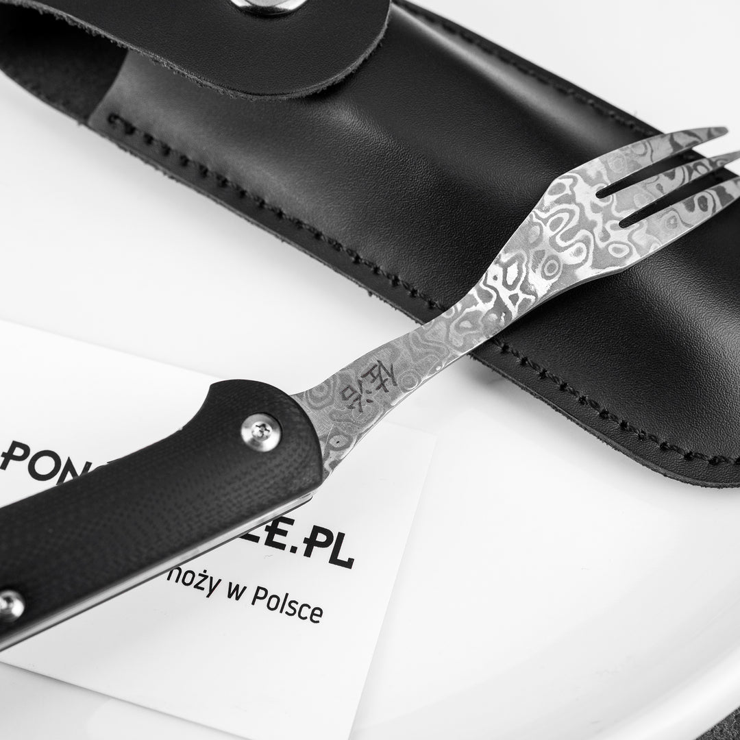 Folding Fork Takeshi Saji Black Damascus Micarta SG2