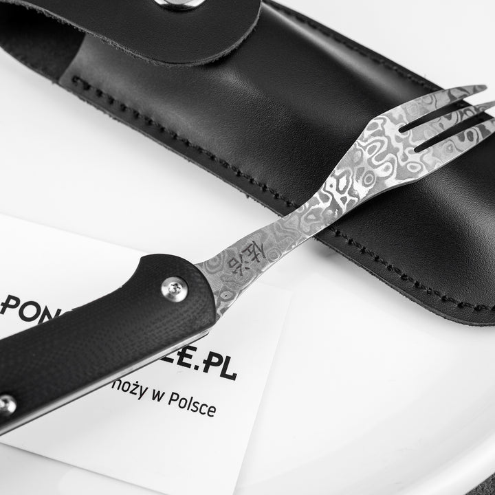 Folding Fork Takeshi Saji Black Damascus Micarta SG2