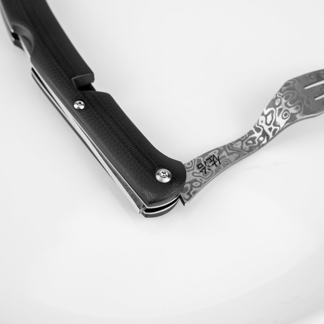 Folding Fork Takeshi Saji Black Damascus Micarta SG2