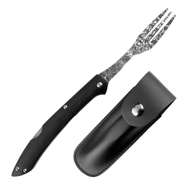 Folding Fork Takeshi Saji Black Damascus Micarta SG2