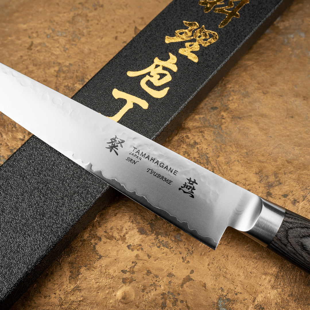 Sujihiki 21 cm Tamahagane Tsubame Black VG-5