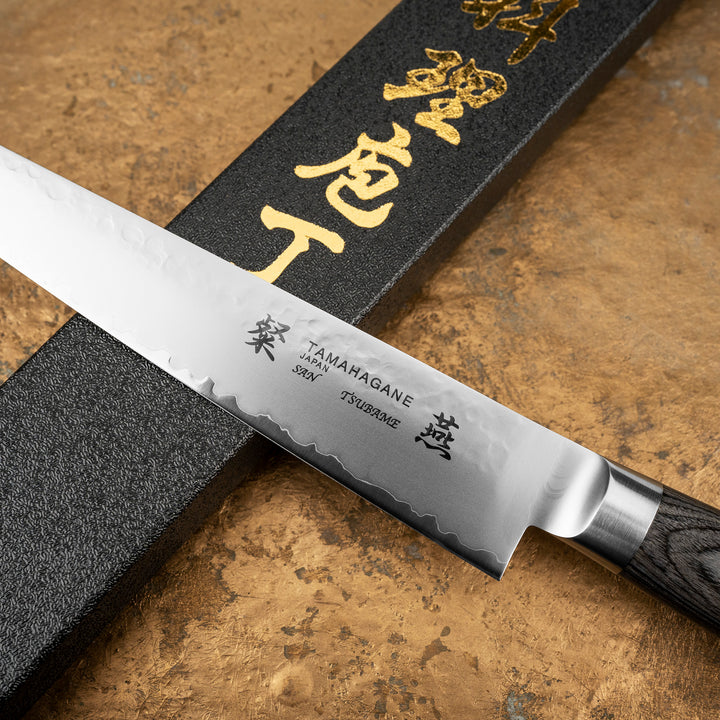 Sujihiki 21 cm Tamahagane Tsubame Black VG-5