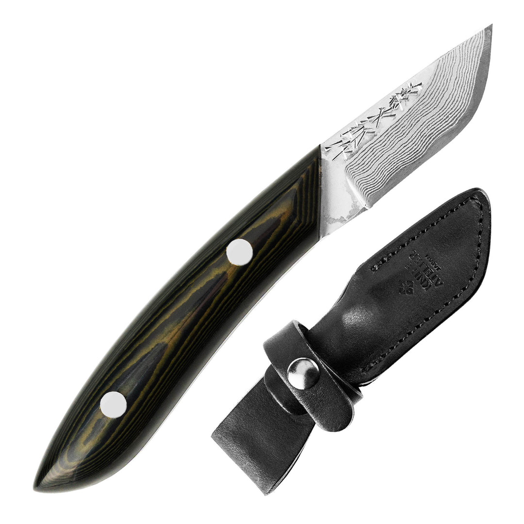 Hunting Knife 5 cm Tojiro Atelier Futatsugame Damascus VG-10 + Saya