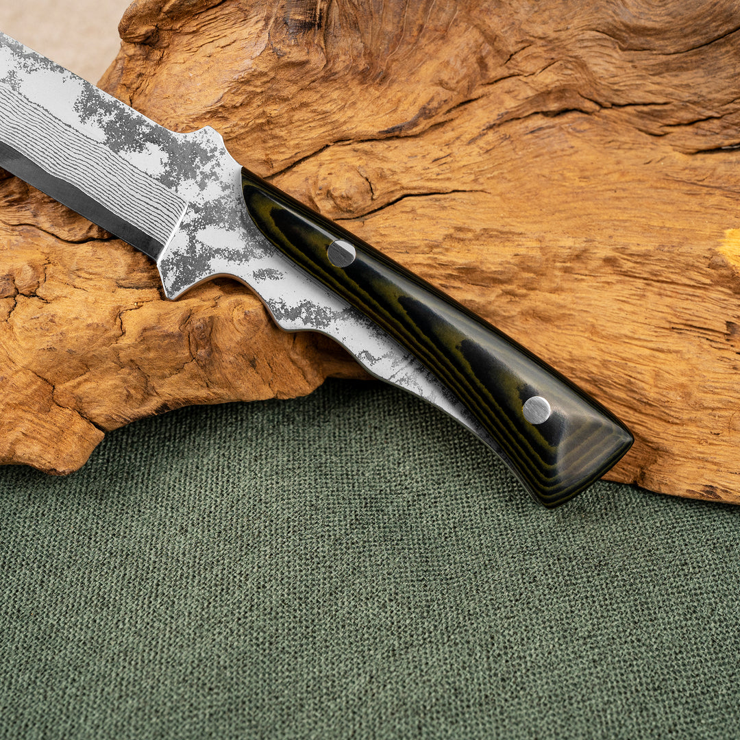 Hunting Knife 11 cm Tojiro Atelier Kugami Damascus VG-10 + Saya