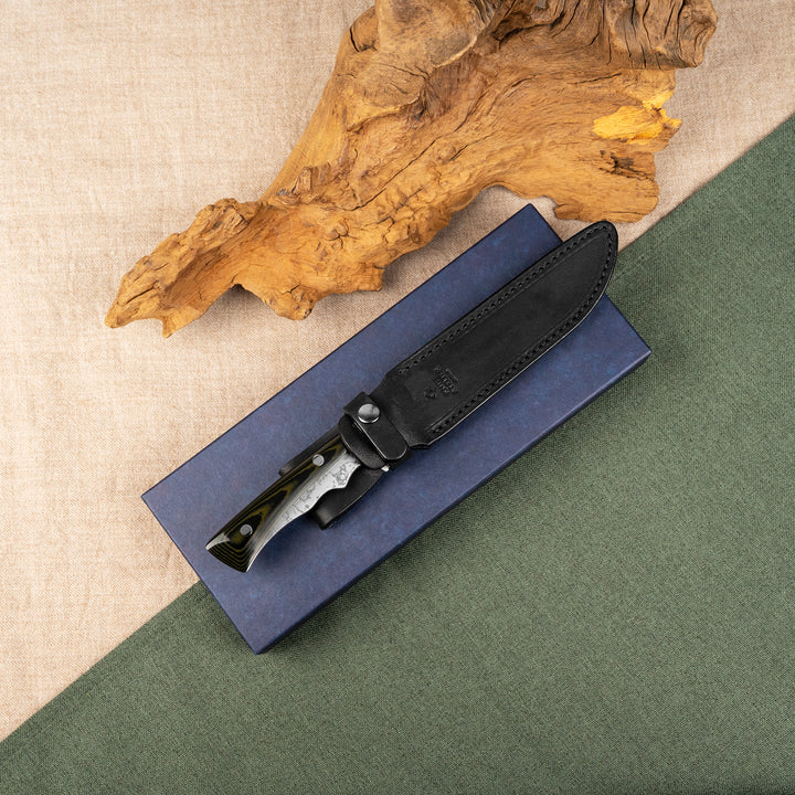 Hunting Knife 11 cm Tojiro Atelier Kugami Damascus VG-10 + Saya