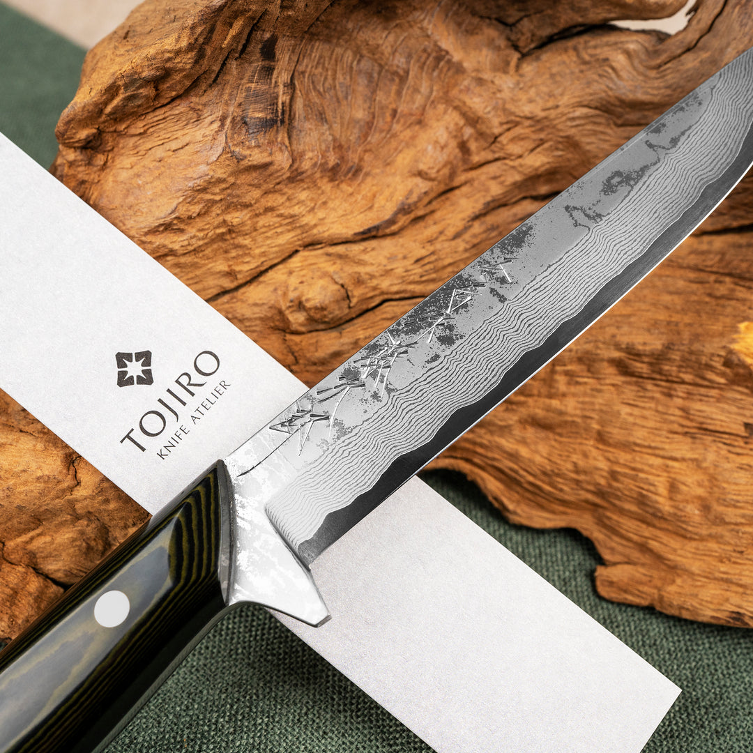 Hunting Knife 14 cm Tojiro Atelier Sado Damascus VG-10 + Saya