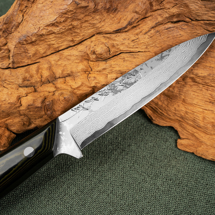 Hunting Knife 12 cm Tojiro Atelier Sasagawa Damascus VG-10 + Saya