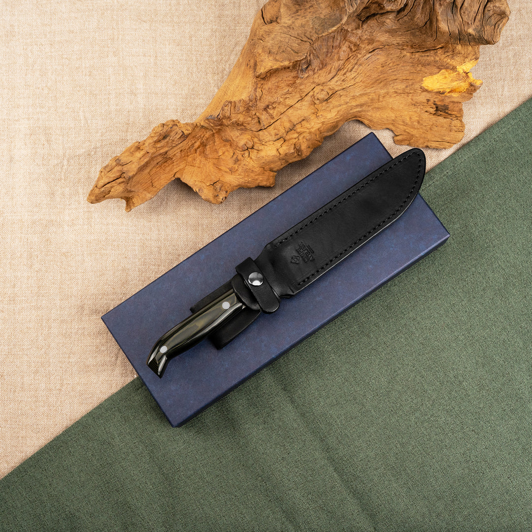 Hunting Knife 12 cm Tojiro Atelier Sasagawa Damascus VG-10 + Saya