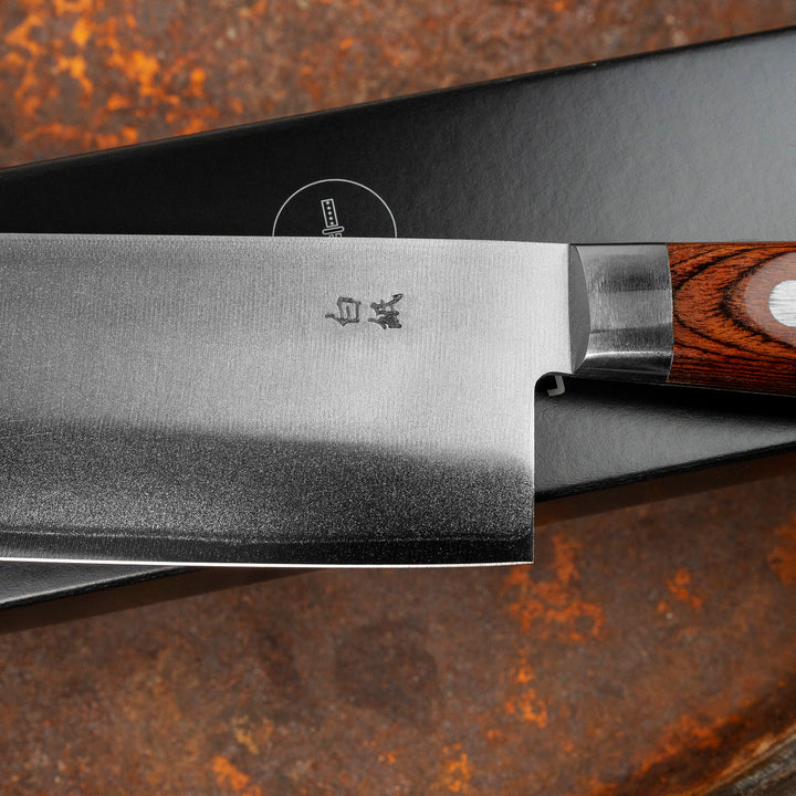 Nakiri 16,5 cm Yasuhiro Gen Mahogany Shirogami#2/SS