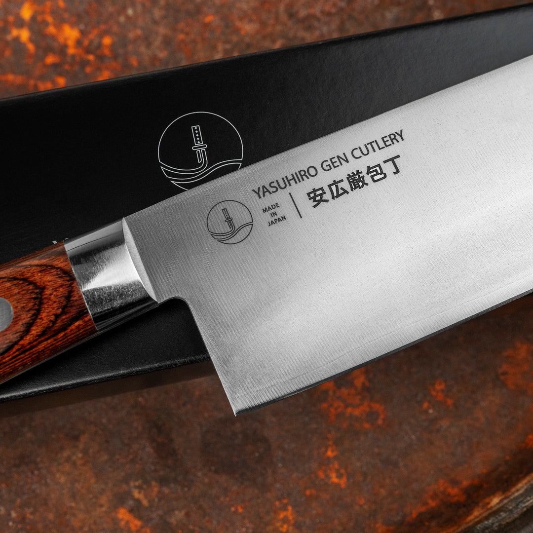 Nakiri 16,5 cm Yasuhiro Gen Mahogany Shirogami#2/SS