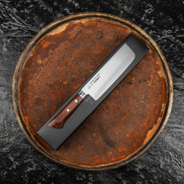 Nakiri 16,5 cm Yasuhiro Gen Mahogany Shirogami#2/SS