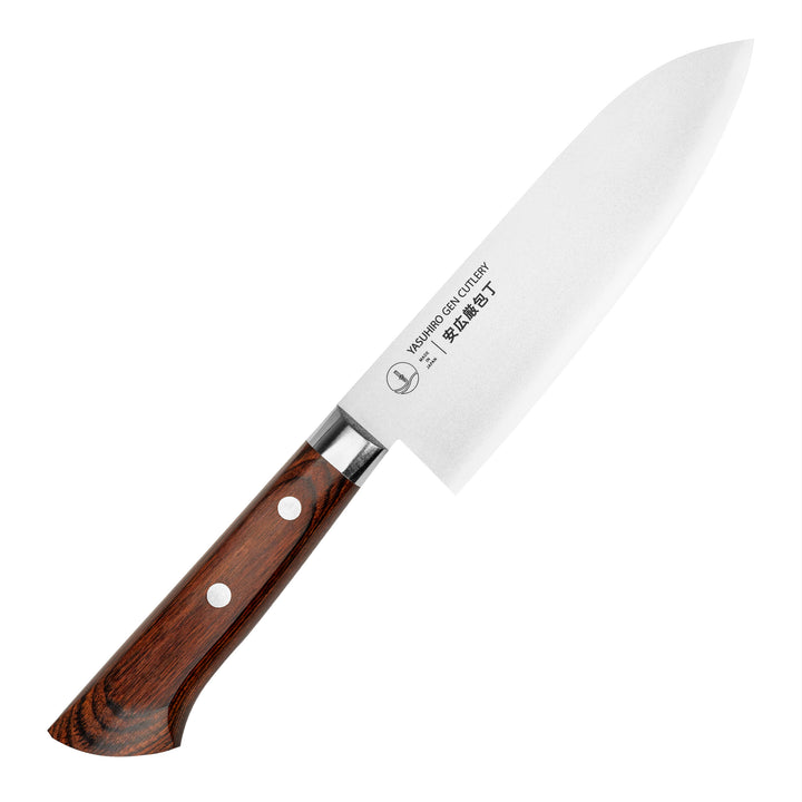 Santoku 16,5 cm Yasuhiro Gen Mahogany Shirogami#2/SS