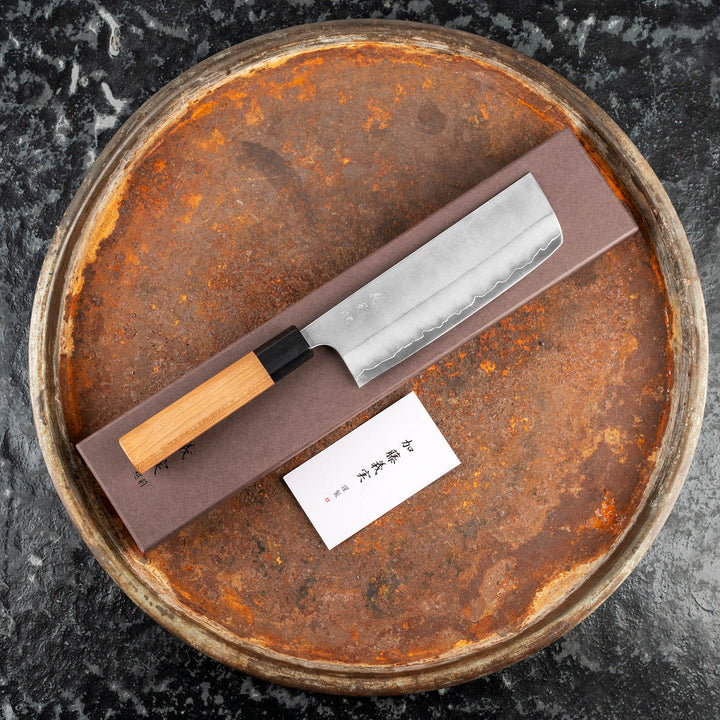 Nakiri 16 cm Yoshimi Kato Nashiji Ginsan/SS