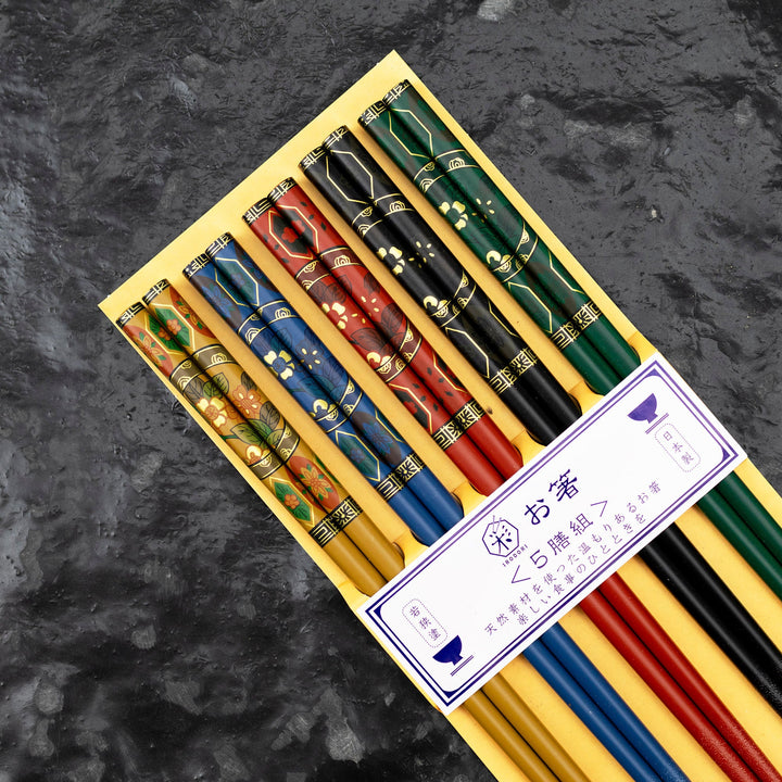 Set of 5 Kawai Japanese Sushi Chopsticks - Kutani 5P
