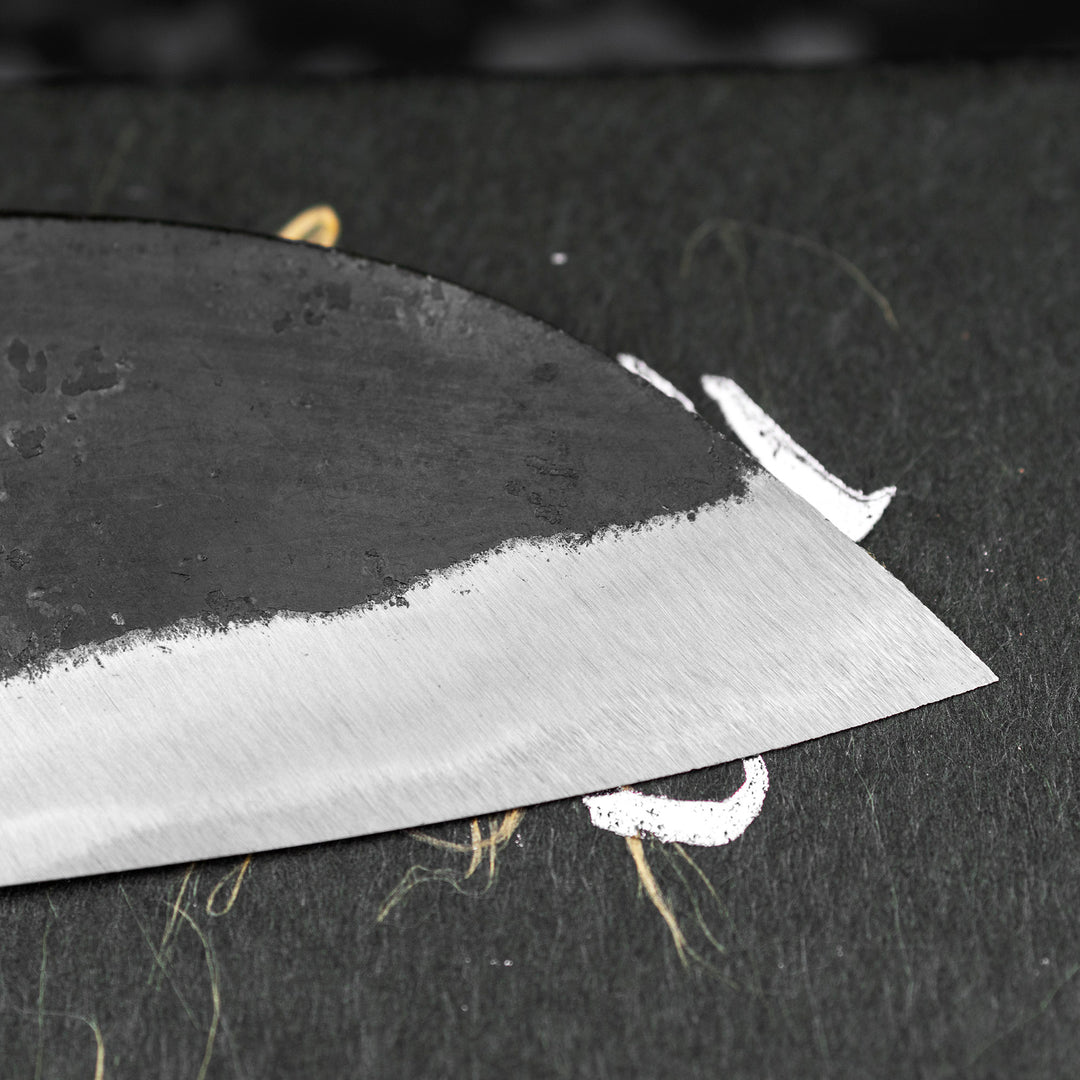 Santoku 16,5 cm Hatsukokoro Kurokuma Aogami#2/Iron