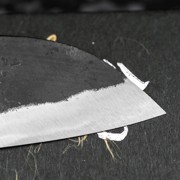 Santoku 16,5 cm Hatsukokoro Kurokuma Aogami#2/Iron