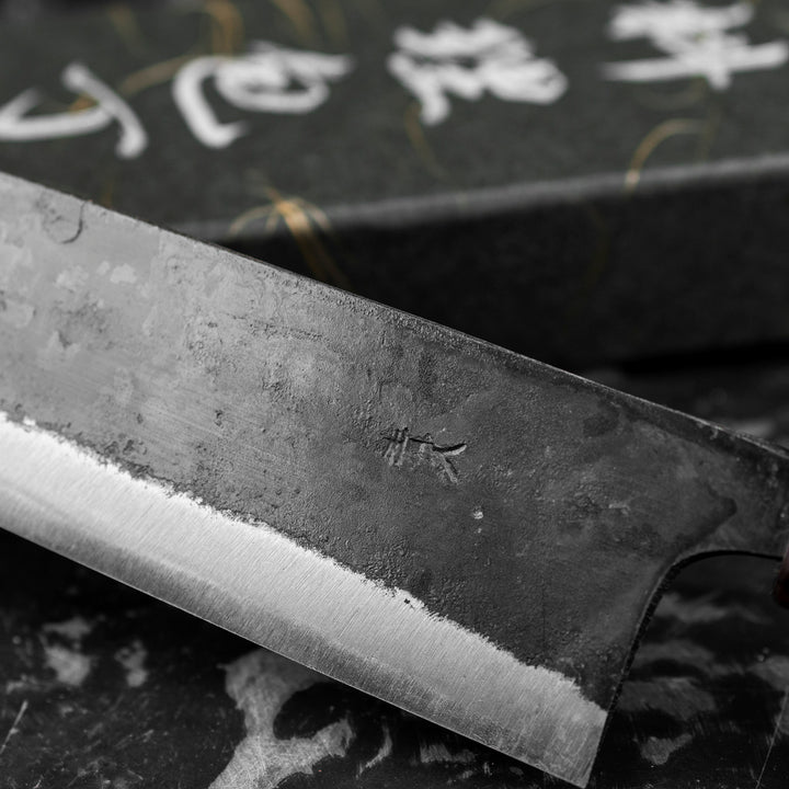 Santoku 16,5 cm Hatsukokoro Kurokuma Aogami#2/Iron