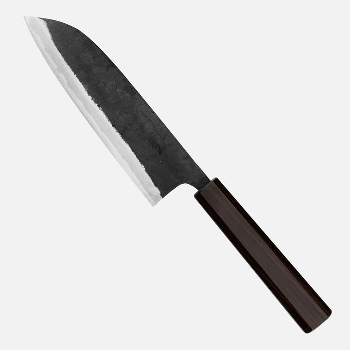 Santoku 16,5 cm Hatsukokoro Kurokuma Aogami#2/Iron