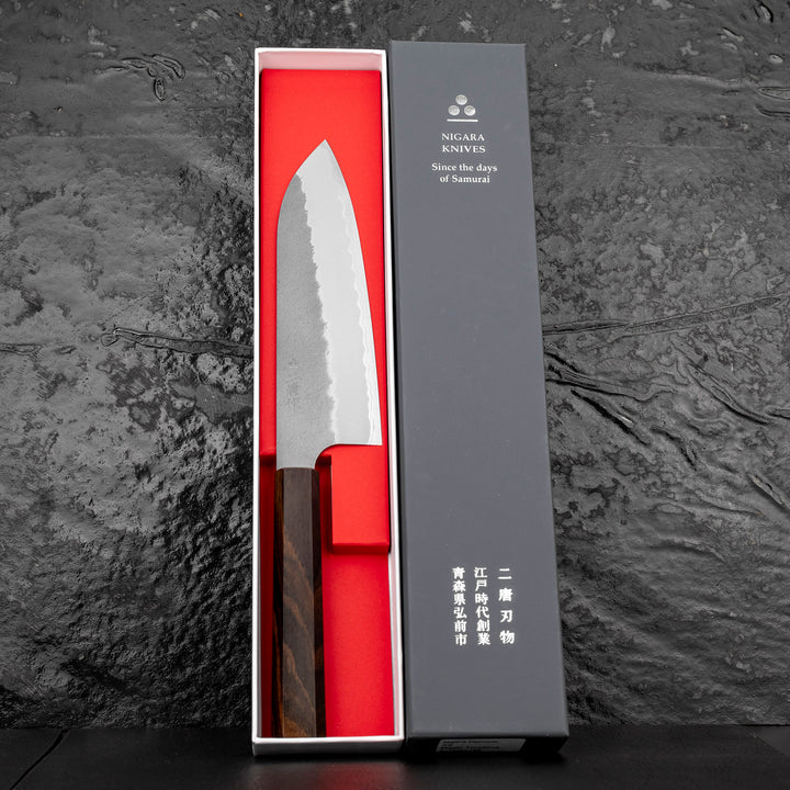 Santoku 16,5 cm Nigara Hamono Aogami Super/SS