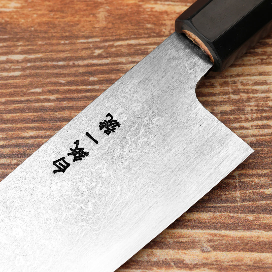 Santoku 16,5 cm Sakai Toshji Suminigashi Hagane Shirogami#2/Iron