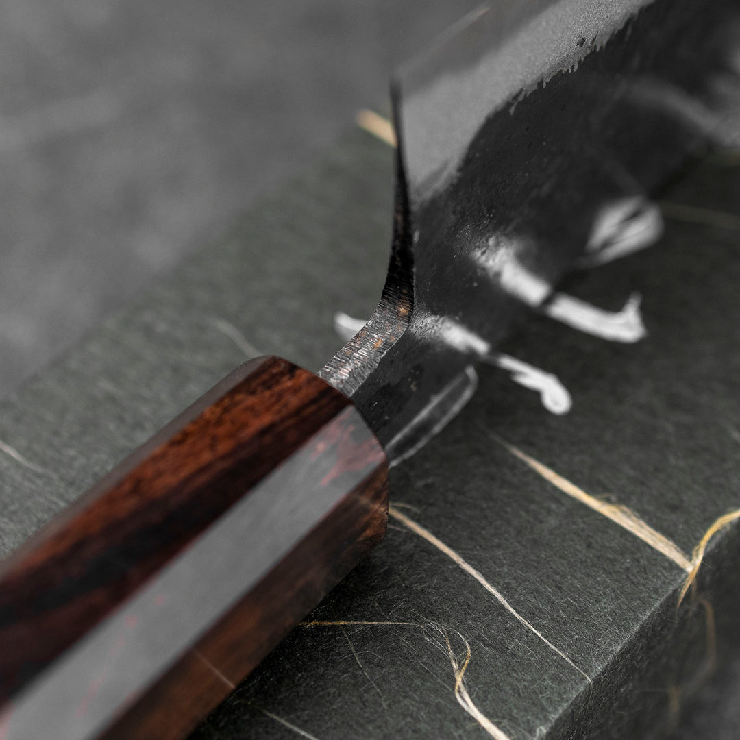 Santoku 16,5 cm Hatsukokoro Sumi Kurouchi Aogami#2/Iron