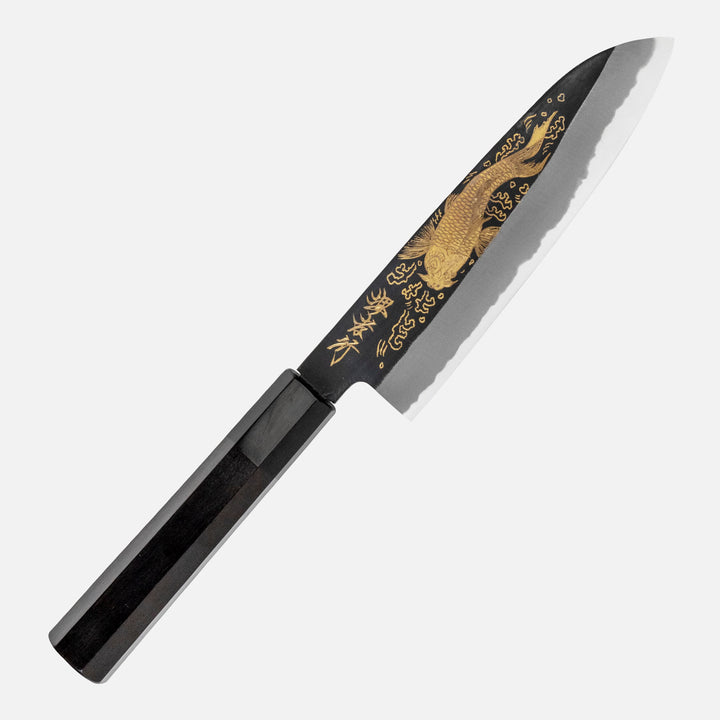 Santoku 17 cm Sakai Takayuki Gold Carp Shirogami#2/Iron