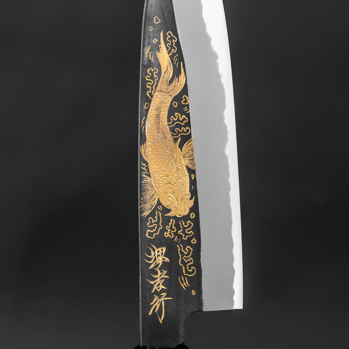 Santoku 17 cm Sakai Takayuki Gold Carp Shirogami#2/Iron