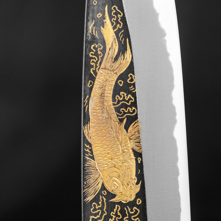 Santoku 17 cm Sakai Takayuki Gold Carp Shirogami#2/Iron