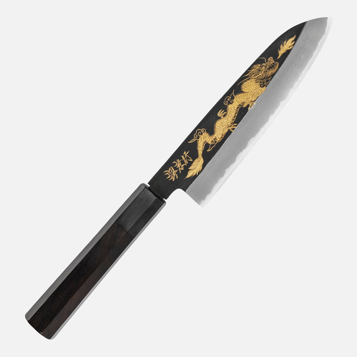 Santoku 17 cm Sakai Takayuki Gold Dragon Shirogami#2/Iron