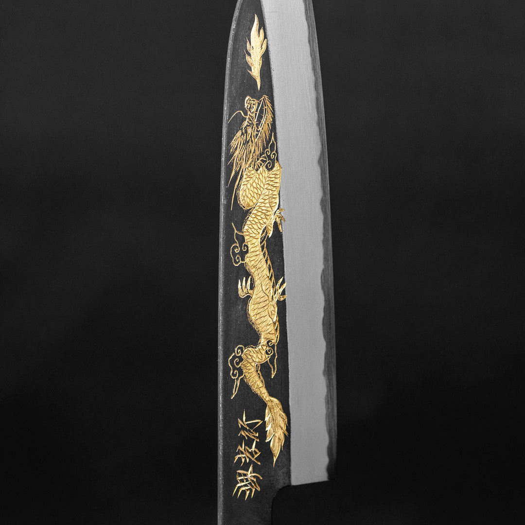 Santoku 17 cm Sakai Takayuki Gold Dragon Shirogami#2/Iron