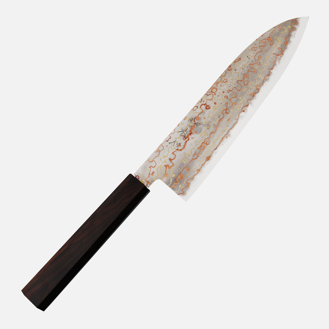 Santoku 18 cm Hatsukokoro Hayabusa Rainbow Aogami#2/SS