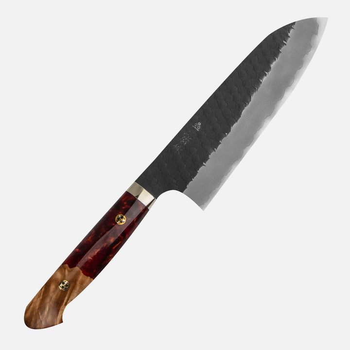 Santoku 18 cm Nigara Hamono SG2 Red Kurouchi Limited