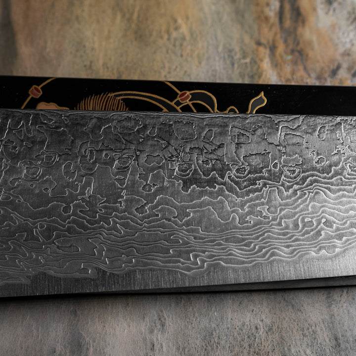 Santoku 18 cm Takeshi Saji Art Fujin Raijin R-2 + Saya