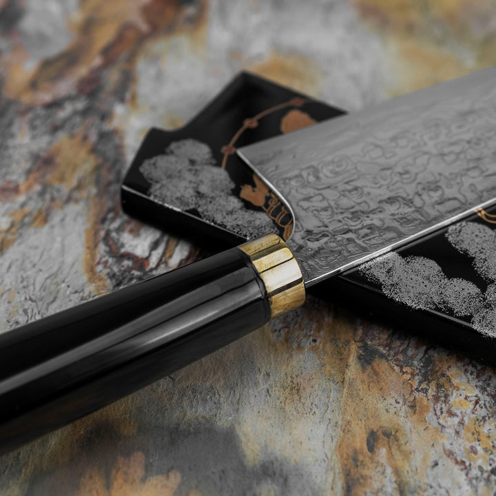 Santoku 18 cm Takeshi Saji Art Fujin Raijin R-2 + Saya