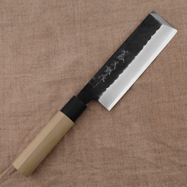 Usuba 16,5 cm Tojiro Black Hammered Shirogami#2/Iron