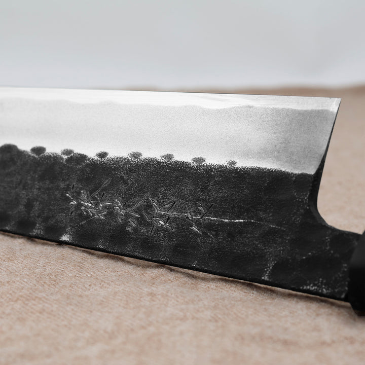 Usuba 19,5 cm Tojiro Black Hammered Shirogami#2/Iron