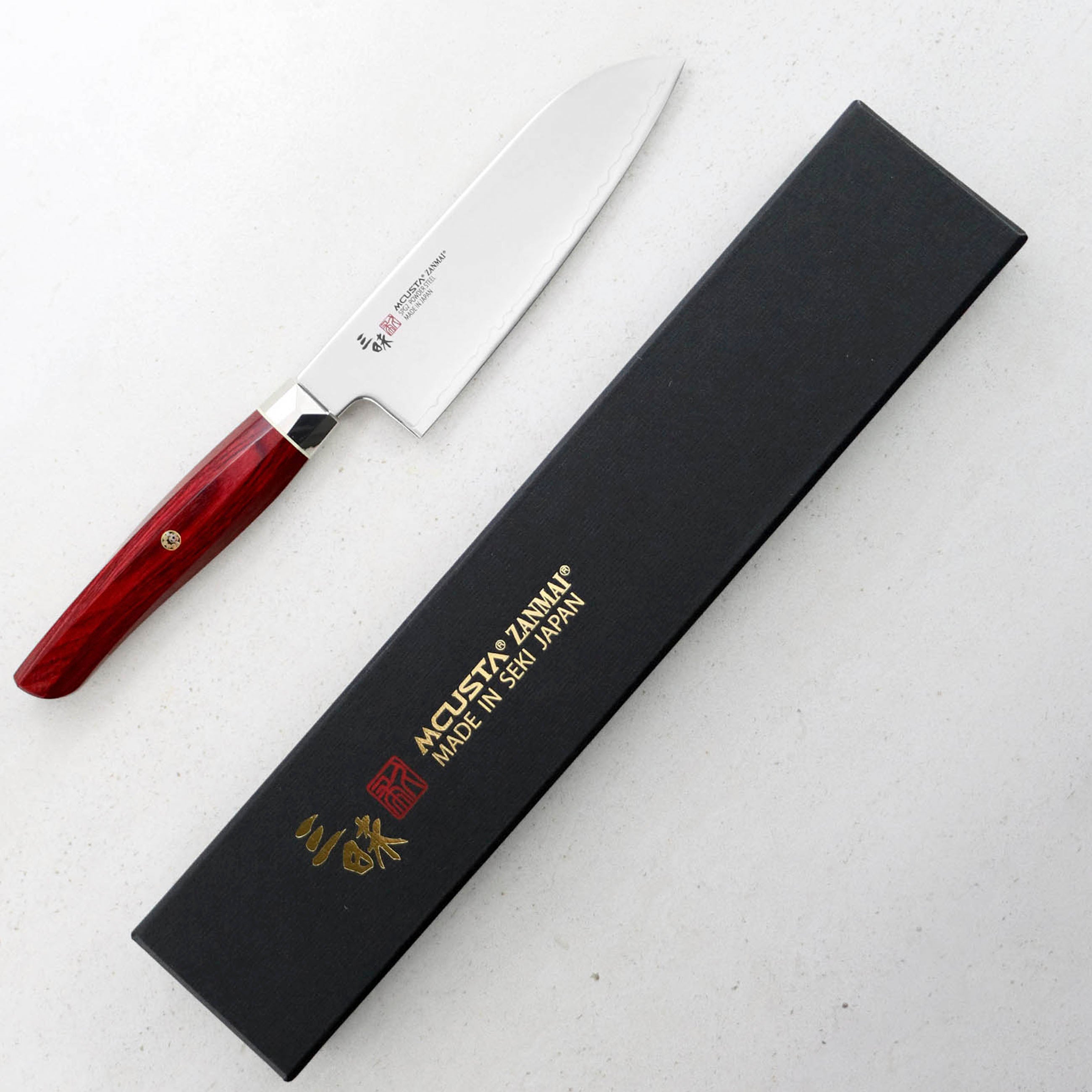 Santoku 15 cm Mcusta Zanmai Red Revolution SG2 – Japan-knives.com