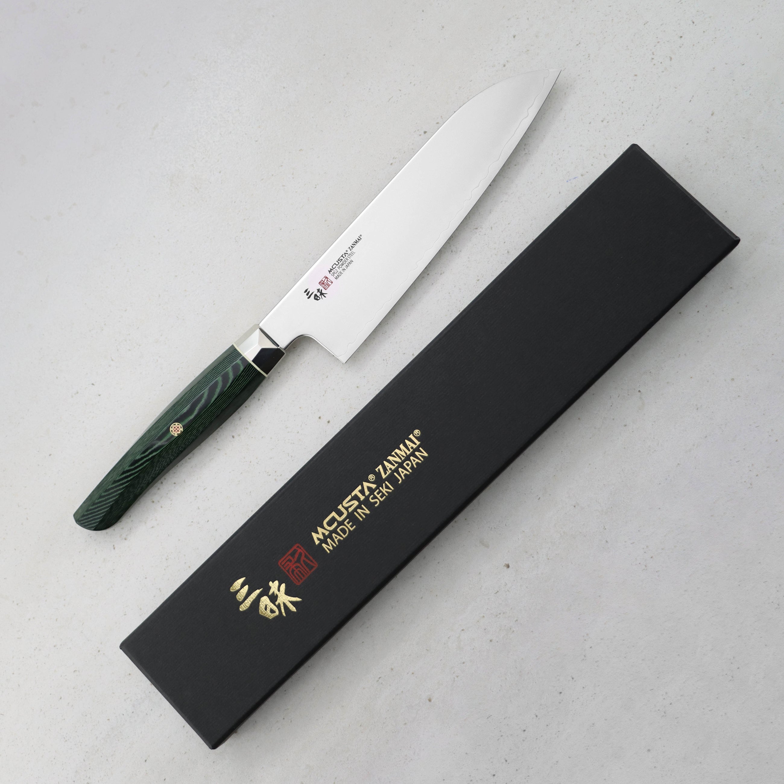 Santoku 18 cm Mcusta Zanmai Green Revolution SG2 – Japan-knives.com